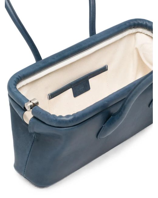 OSOI Blue Boat Aged-Effect Leather Tote Bag