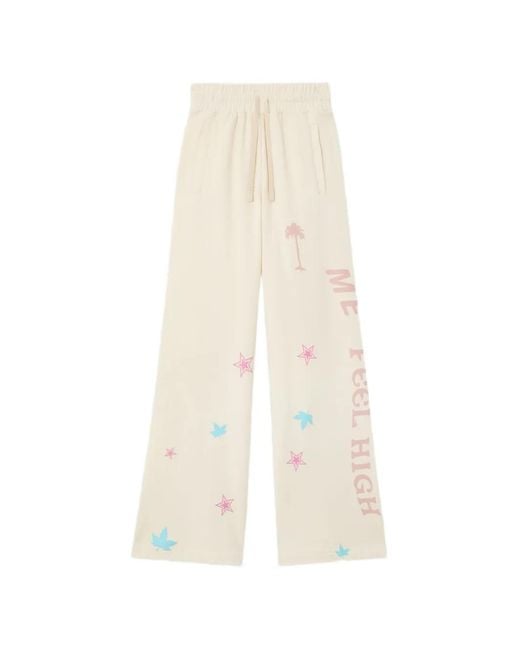 Palm Angels White Graphic-Print Track Pants
