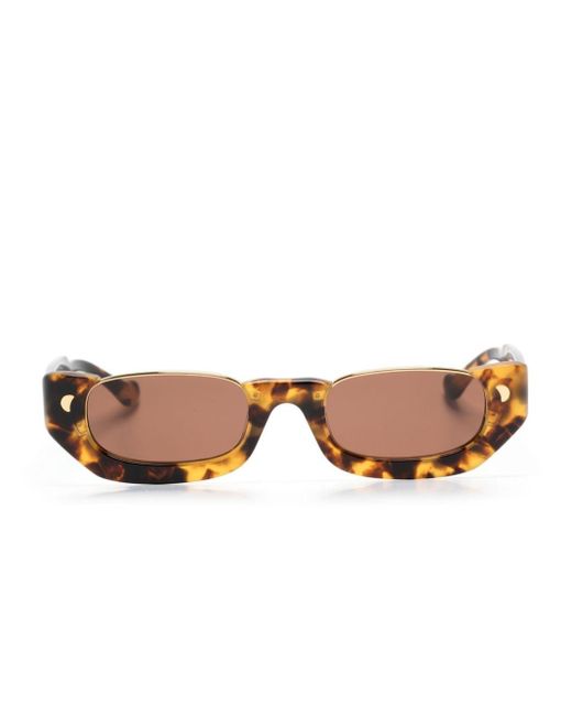 Nanushka Brown Zorea Rectangle-frame Sunglasses