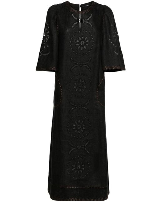 Vita Kin Black Dalida Scallop-detailed Maxi Dress