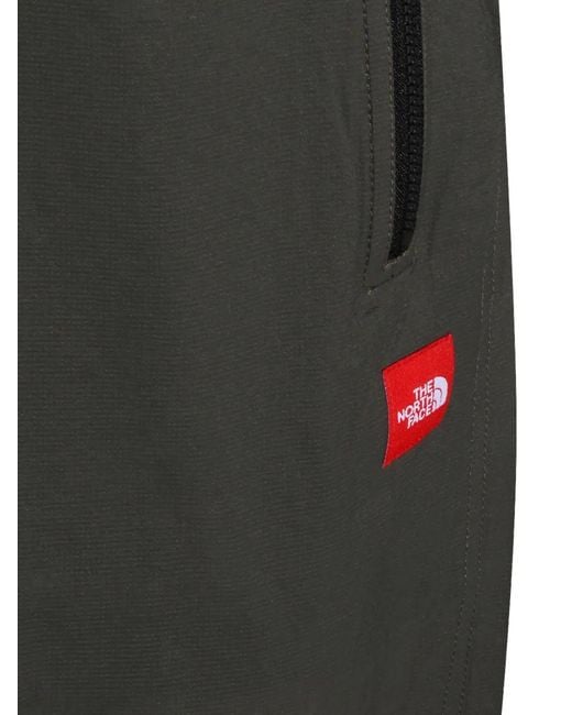 The North Face Gray Zip Logo-Patch Trousers for men