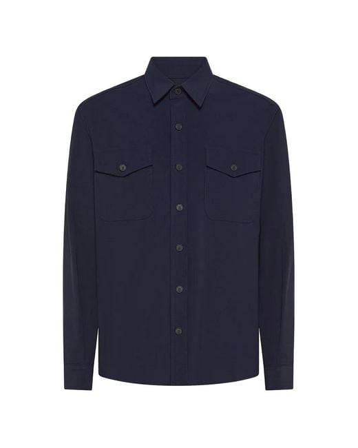 Cruna Blue Osaka Button-Up Shirt Jacket for men