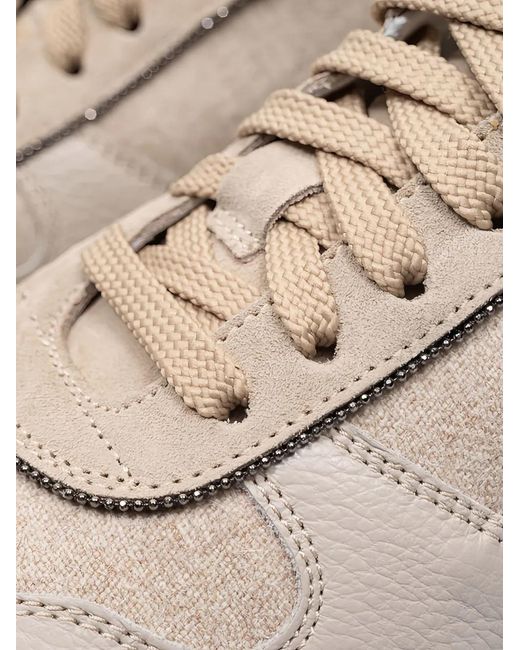 Doucal's White Calf Leather Sneakers