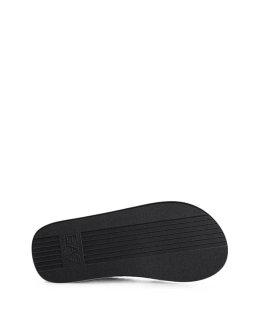 EA7 Black Flip-Flops Mit Logo-Print
