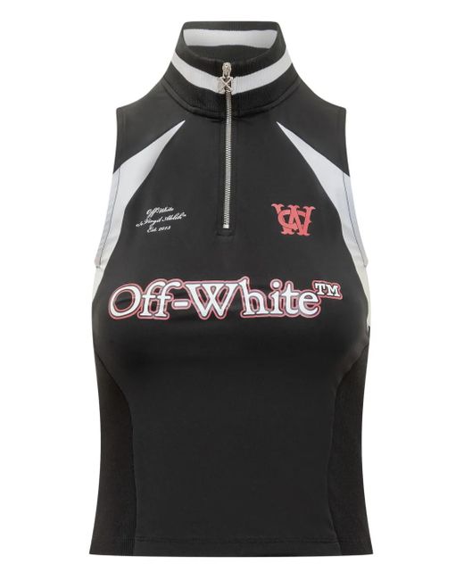 Polo Smanicata Con Zip di Off-White c/o Virgil Abloh in Black