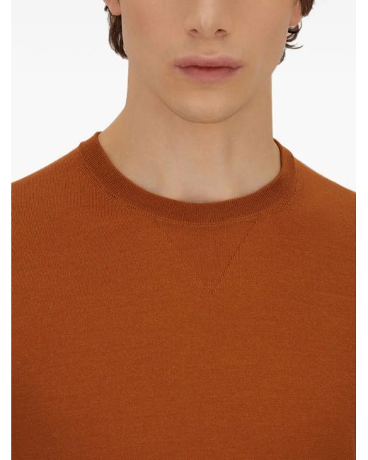 Herno Orange Stocking-Stitched T-Shirt for men