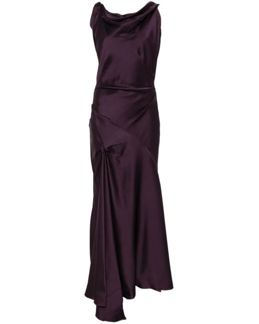 Vestido Asimétrico Midi Victoria Beckham de color Purple
