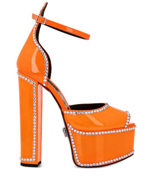 Sandales à ornements en cristal Philipp Plein en coloris Orange