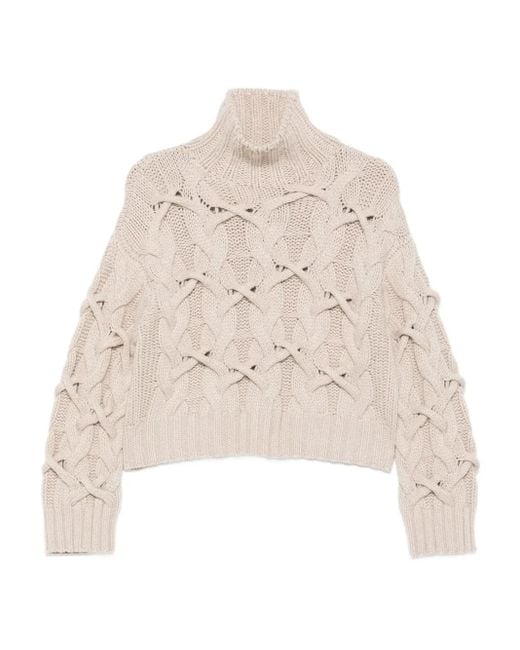 Pull En Maille Torsadée Brunello Cucinelli en coloris Natural