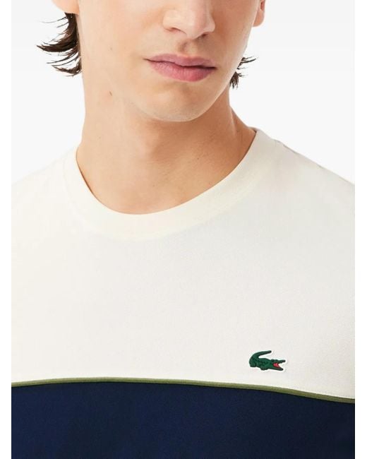 メンズ Lacoste カラーブロック Tシャツ White