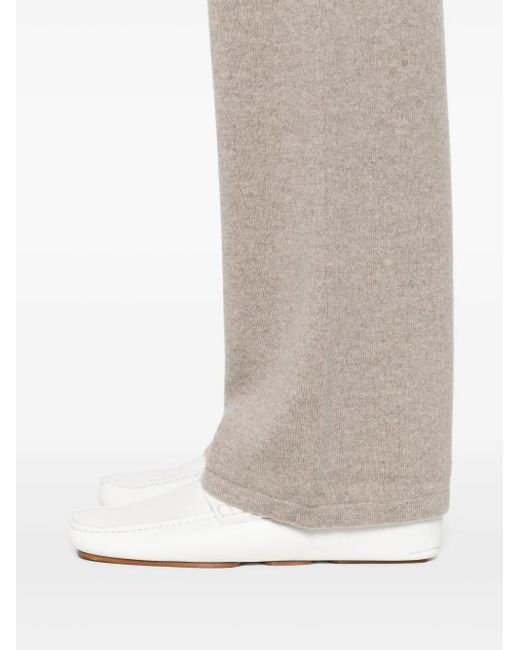 Soft Goat White Knit Cashmere Set Jumper And Straight Leg Trousers