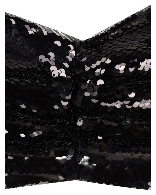 Simone Rocha Black Sequined Strapless Top