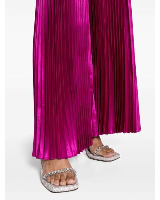 L'idée Purple Pleated Wide-leg Trousers