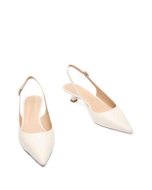 Stuart Weitzman Natural 35Mm Stuart Sculpt Slingback Pointed-Toe Pumps