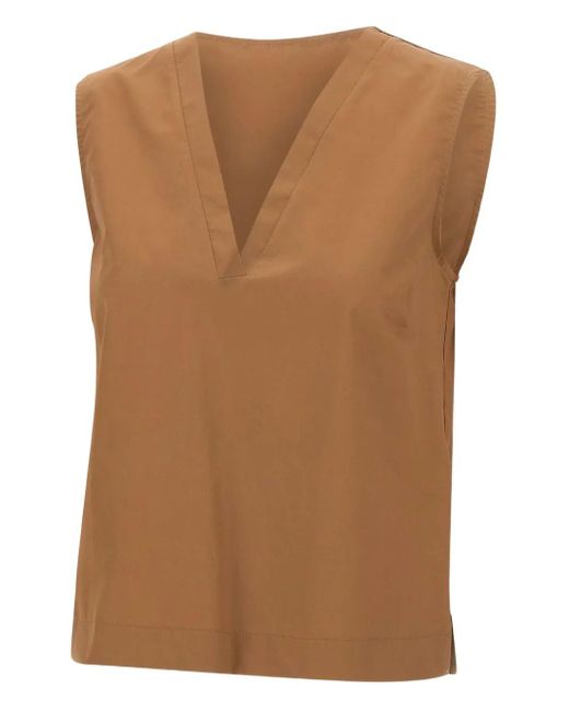 Kaos コットンポプリン トップ Brown