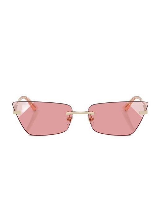 Jimmy Choo Pink Geometric-Frame Sunglasses