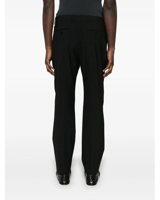 Lardini Black Pinstriped Trousers for men