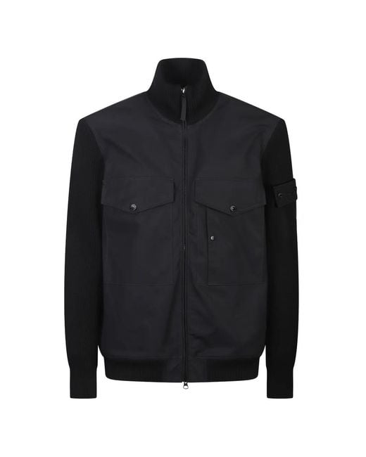 Stone Island Black Veste À Poches À Rabat for men