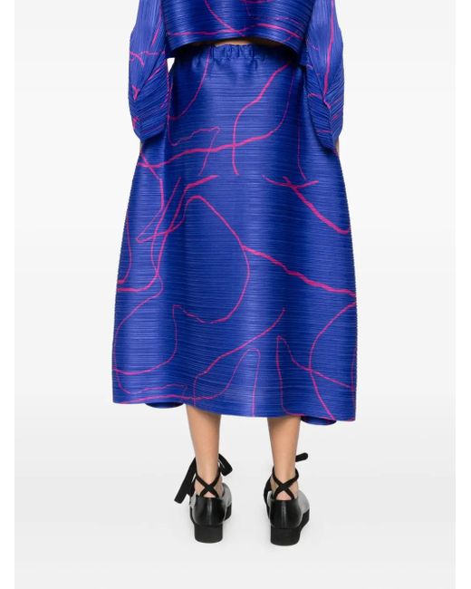 Pleats Please Issey Miyake Blue Pleated Skirt