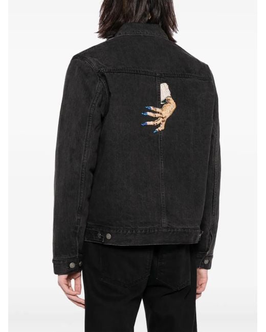 Undercover Black Patch-Detail Wool-Blend Jacket for men