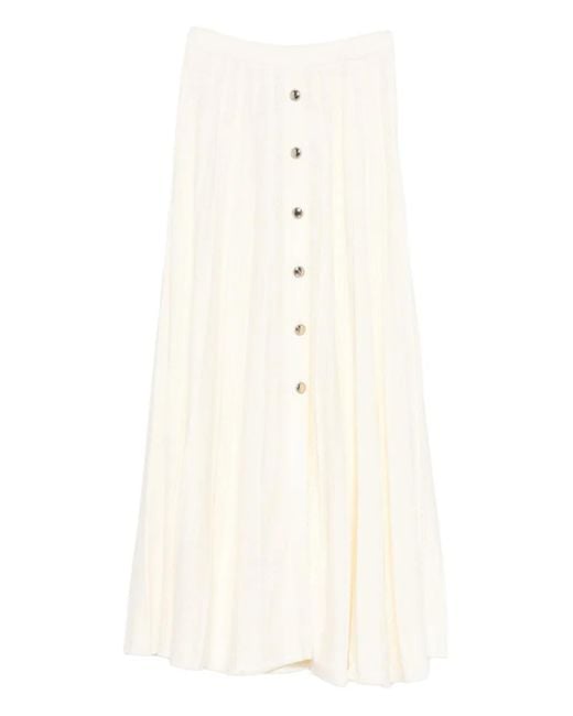 Ba&sh White Sindy Button-Front Maxi Skirt