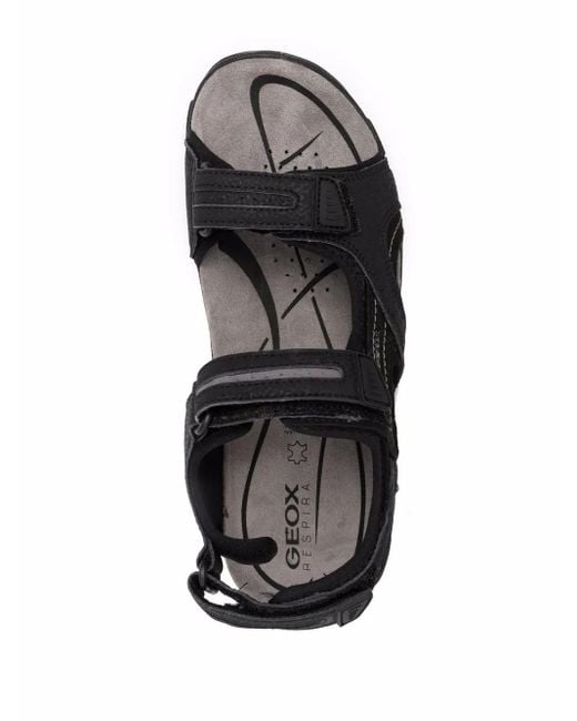 Geox Black Strada Double-Strap Sandals for men
