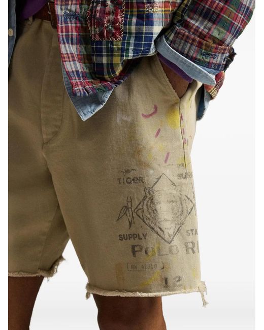 Polo Ralph Lauren Natural Frayed-Hem Shorts for men