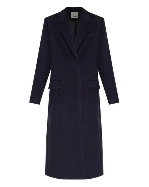 Abrigo de lana virgen con doble botonadura Isabel Marant de color Blue