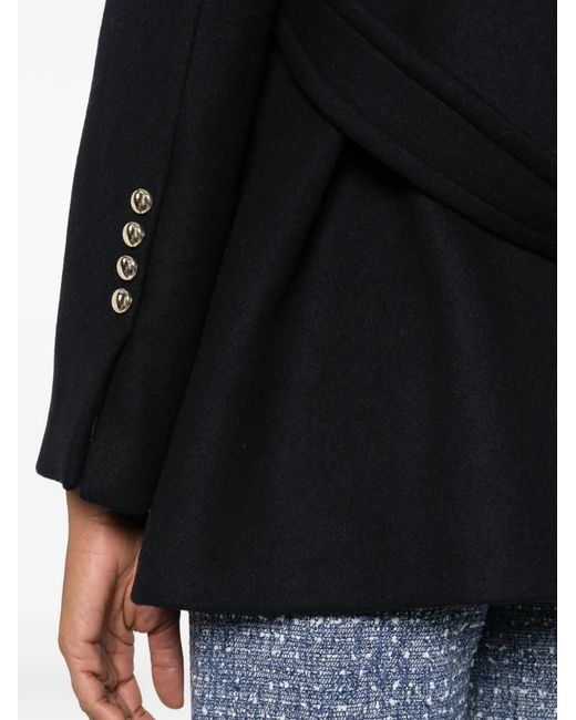 Maje Black Wool Blend Coat