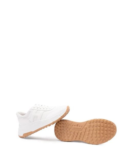 Hogan White Logo-Detail Low-Top Sneakers