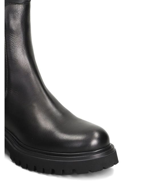 Julie Dee Black Lug-Sole Chelsea Boots