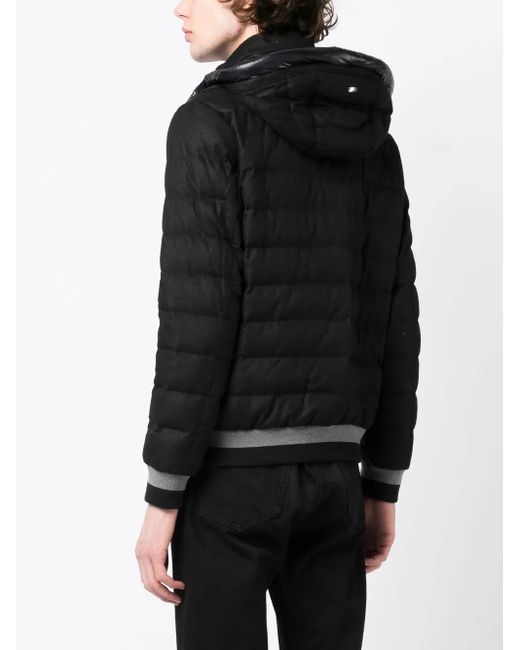 Herno Black Quilted-Finish Padded Jacket for men