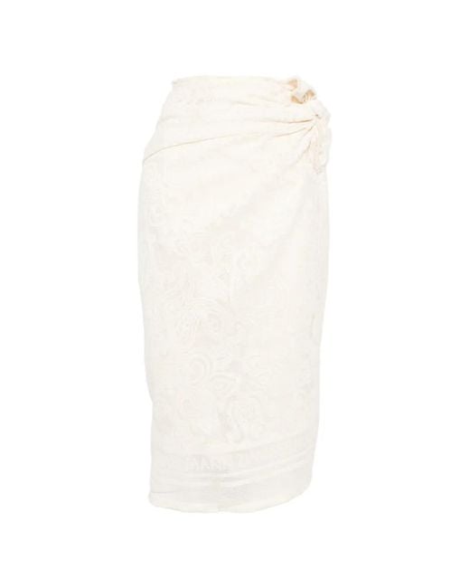 Zimmermann White Woven Frayed-Edge Pareo