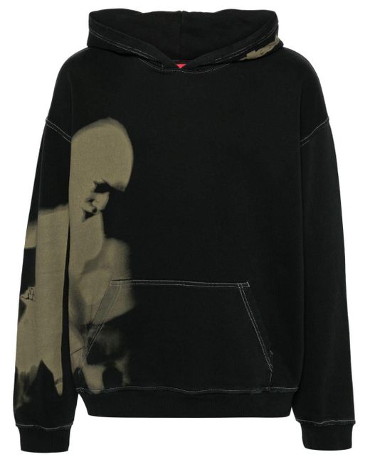 Hoodie en coton à patch logo S-Boxt-Hood-N4 DIESEL pour homme en coloris Black