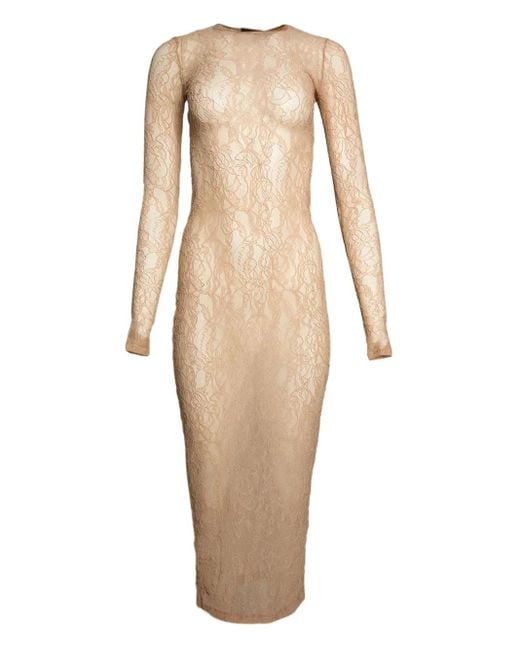 Wardrobe NYC Natural Long-Sleeve Midi Dress