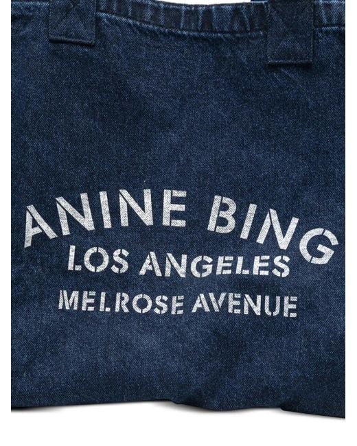 Anine Bing Blue Leo Denim Tote