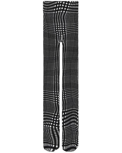 Burberry Black Warped Houndstooth-print Tights