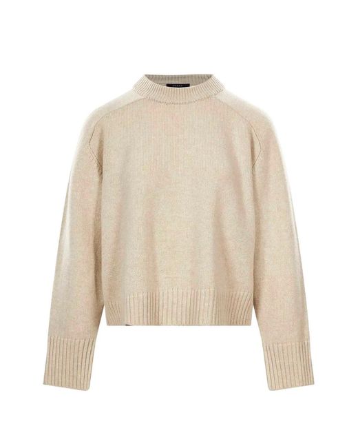 Soeur White Slit-Cuff Ribbed-Trim Sweater