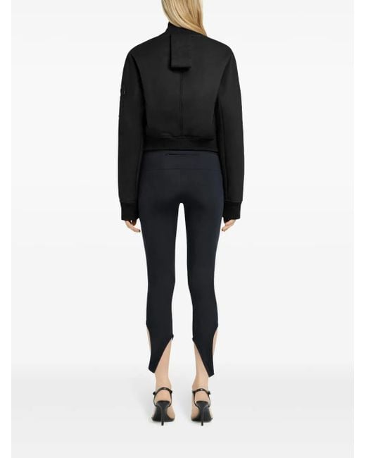 Courreges Black Cropped Bomber Jacket