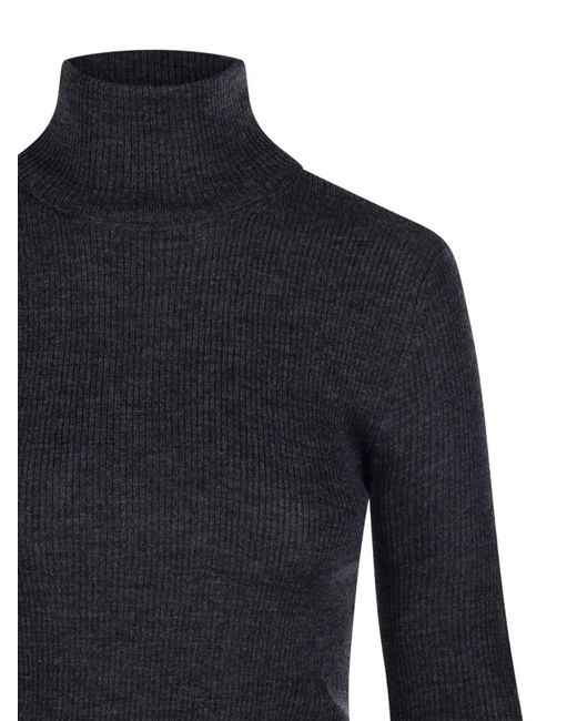 P.A.R.O.S.H. Blue Leila Ribbed Turtleneck Sweater