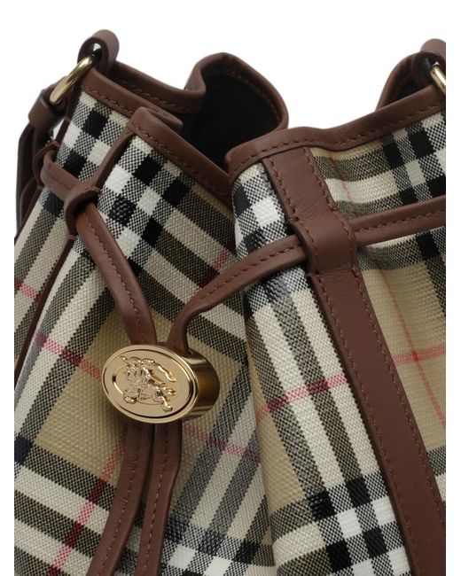 Burberry Natural Small Check Bucket Bag