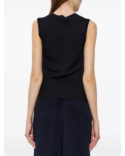 Max Mara Blue Ginseng Ribbed-Knit Silk Sweater
