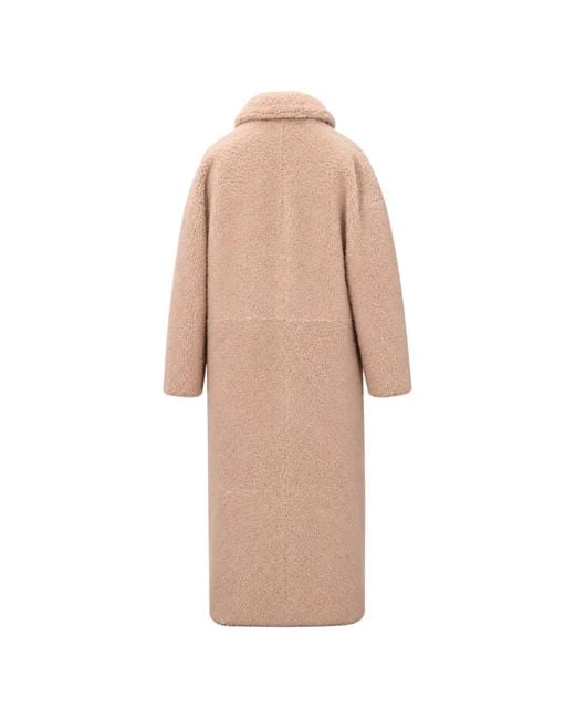 LA ROSE White Reversible Shearling Coat