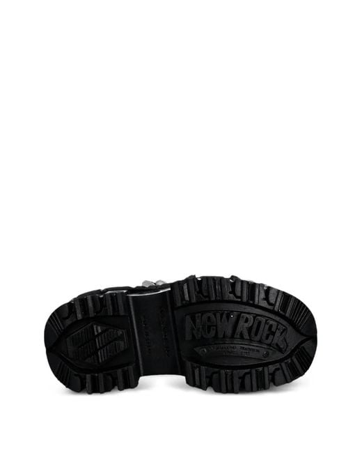 New Rock Black Platform Metal Detail Sneakers