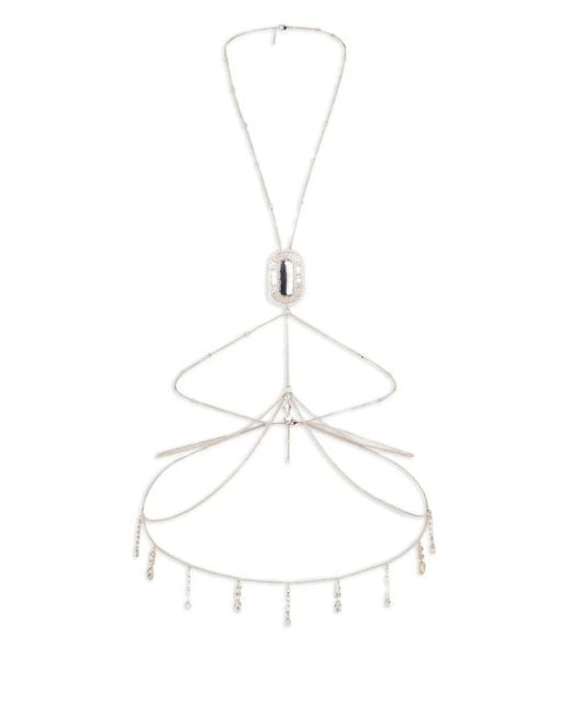Rabanne White Pendant-Embellishment Body Chain