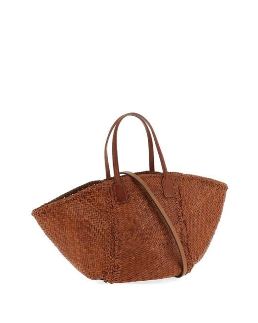 Dragon Diffusion Brown Teresa Woven-Leather Tote Bag