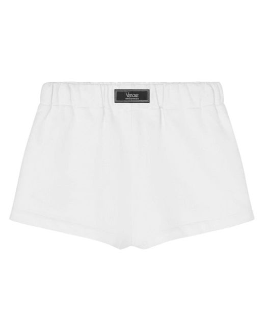 Versace Katoenen Shorts Met Geborduurd Logo in het White