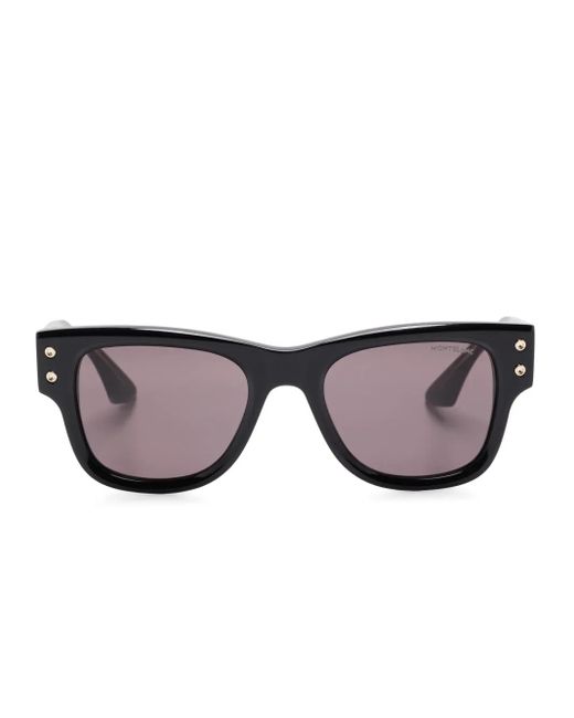 Montblanc Black Rectangle-Frame Sunglasses