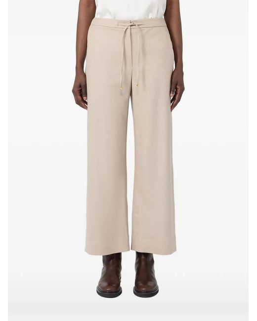 Max Mara Natural Drawstring Cropped Trousers
