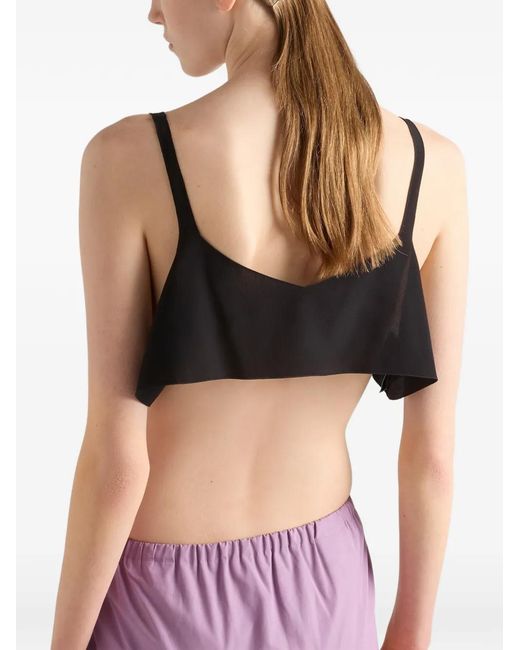 Prada Black Crepe De Chine Top